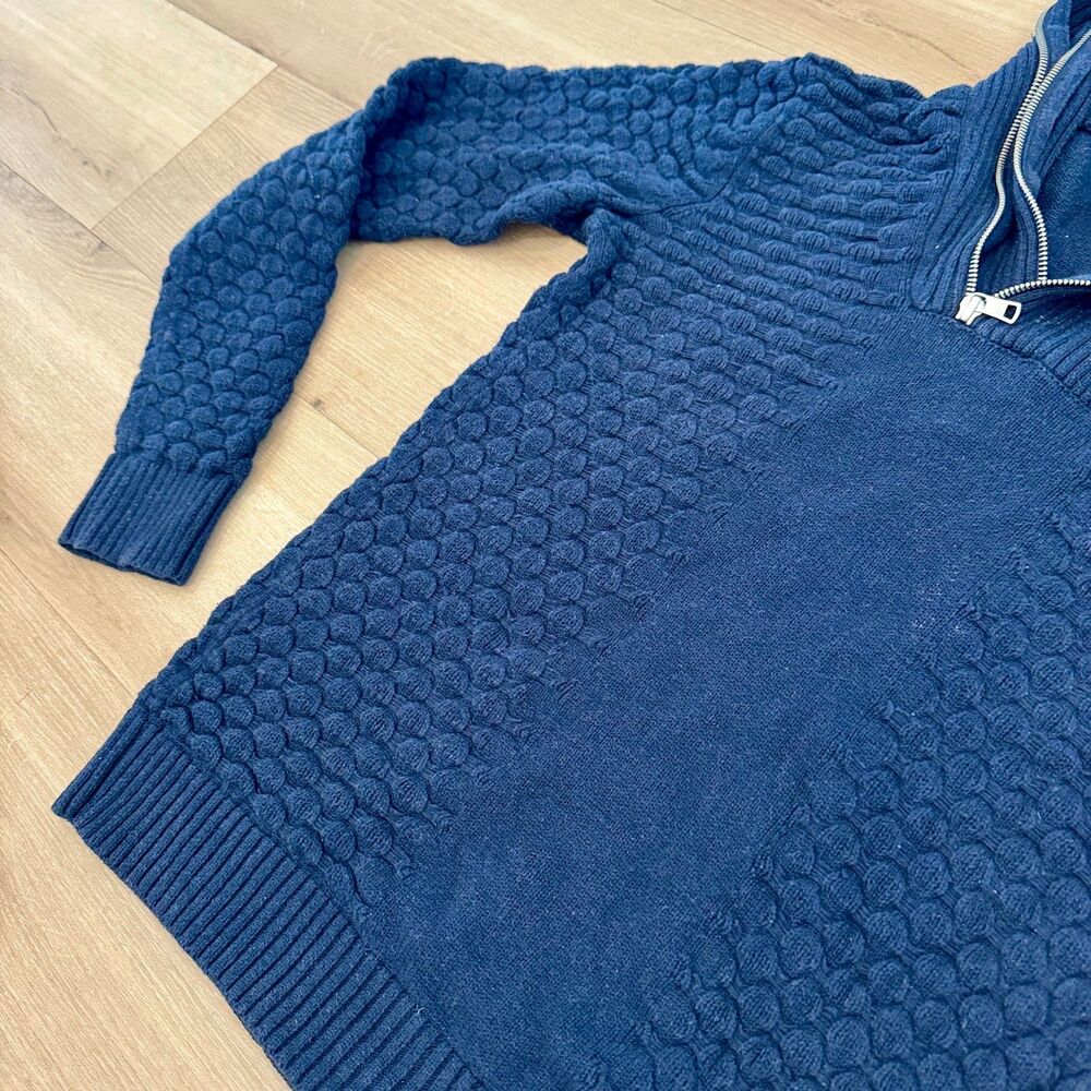 Armani Exchange 1/4 Zip Double Collar Cable Knit Sweater - Women's Small - Picture 4 of 6